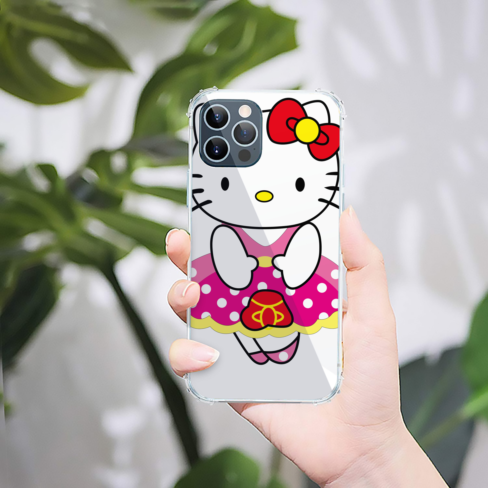 （画像用） Hello Kitty ハローキティ 【iPhone 12シリーズ対応】透明スマホケース（クリアソフトケース）